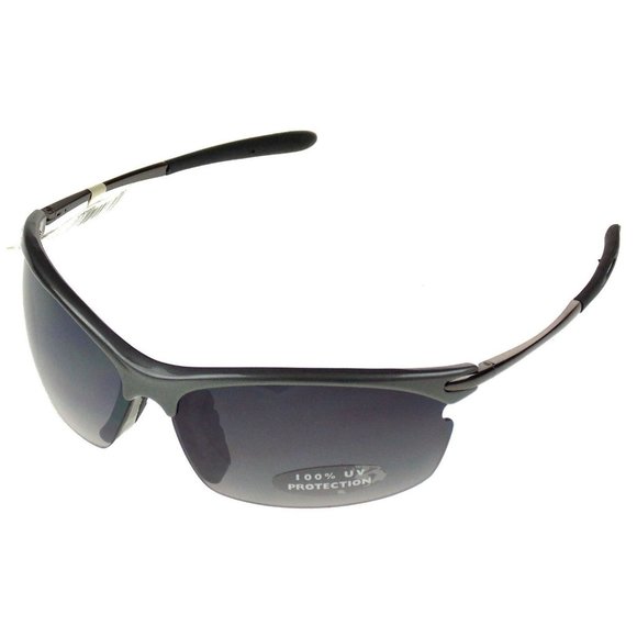 Arizona Jean Company Rectangular Semi Rimless Sunglasses Gray Silver UV - Picture 1 of 3